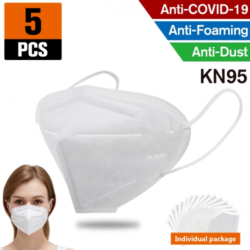 5pcs KN95 Dust Masks Full Face Mask Protection Filtration>95% Safety ...